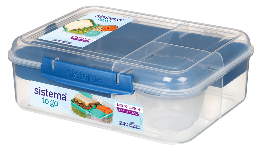 Sistema Ribbon Lunch Box 1.1L With Mini Bite Work School Lunch Box Yogurt  Pot