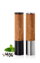 AdHoc Electric Salt or Pepper Grinder in Acacia Wood & Black Stainless Steel - eMill.5
