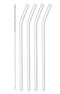 Leonardo Glass Straws with Bend Ciao 23cm with Cleaning Brush – Set of 4