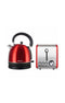 Mellerware Stainless Steel Red Toaster and Kettle Combo Set
