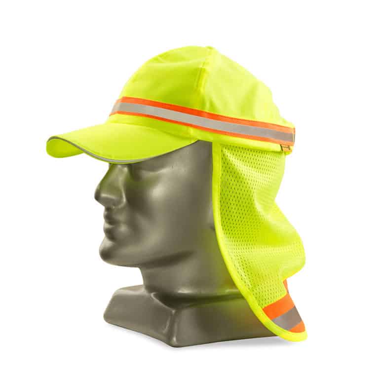Reflective Baseball Cap With Neck Protector Lime – Supribuy