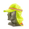 Reflective Baseball Cap With Neck Protector  Lime