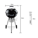 Kettle Charcoal Braai Grill With Lid Thermometer-47cm
