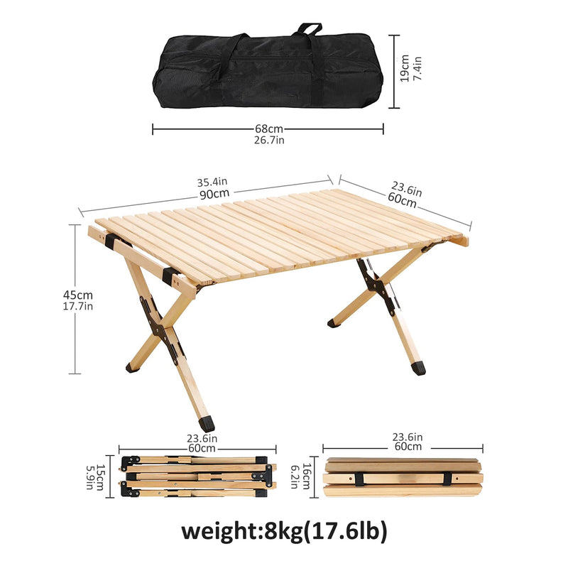 Wooden Roll Up Camping Picnic Table