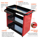 3 Shelf Utility Cart Tool Box