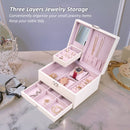 PU Leather Jewelry Box Organizer with Drawer
