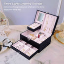 PU Leather Jewelry Box Organizer with Drawer