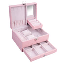 PU Leather Jewelry Box Organizer with Drawer