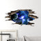 3D Wall or Floor Stickers - Blue Saturn with Shooting Stars