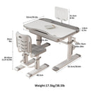 Children's Height Adjustable Titled Study Desk and Chair Set