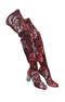 " BERTA " Soft , Printed Over the knee Boots - RED