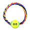 Dog Round Rope & Tug Toy with Tennis Ball - 4aPet