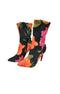Megy Short Floral Print High Heel Boots