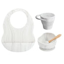 4pc Silicone Feeding Set – White Marble