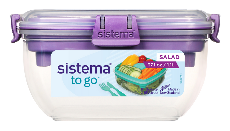 Sistema To-Go 1.63L Salad & Sandwich Plastic Food Storage