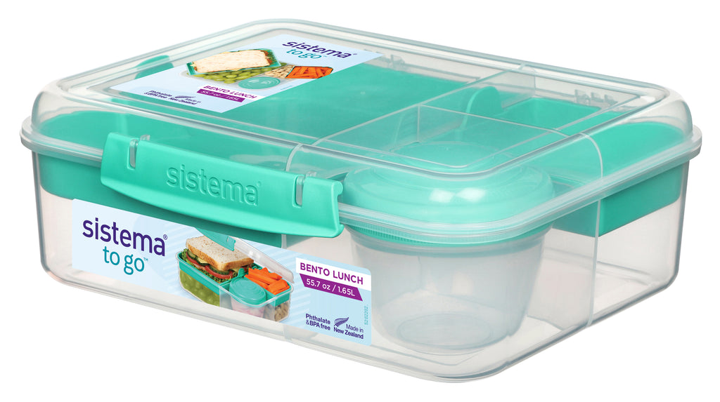 Sistema Ribbon Lunch Box 1.1L With Mini Bite Work School Lunch Box Yogurt  Pot