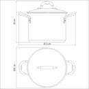 Solar Silicone Shallow Stainless Steel Stock Pot With Tri-Ply Base And  Glass Lid, 30cm - 15,40l