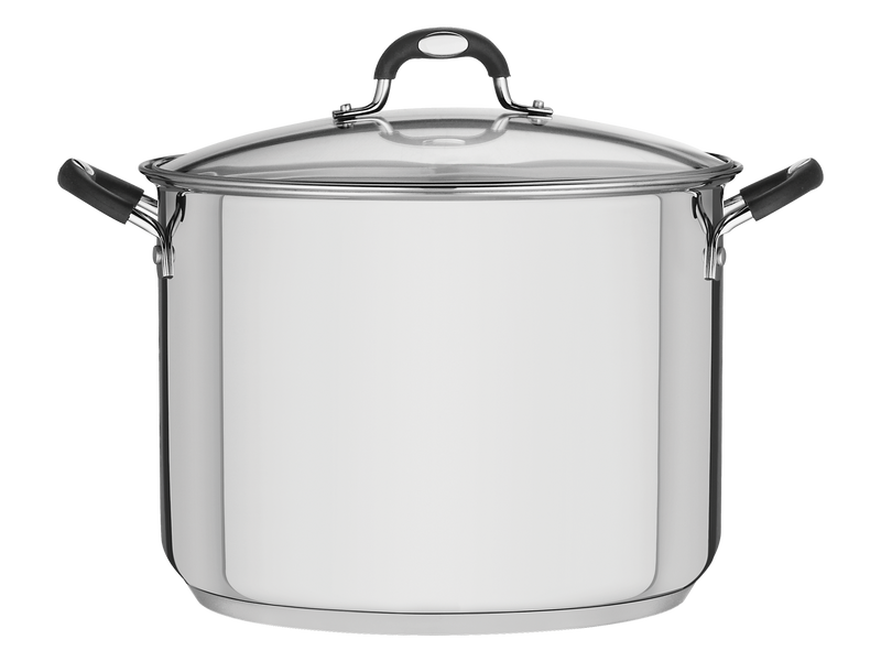 Solar Silicone Shallow Stainless Steel Stock Pot With Tri-Ply Base And  Glass Lid, 30cm - 15,40l