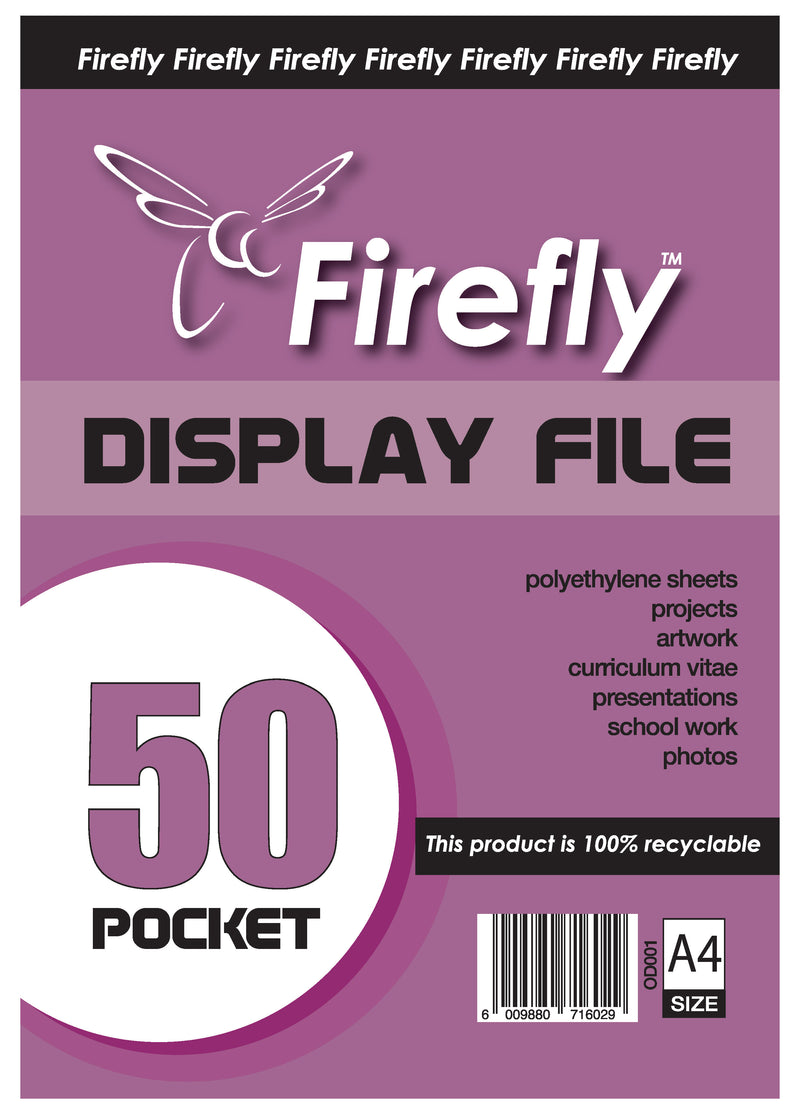 A4 Firefly Pocket Flip File 50pg pack (5)