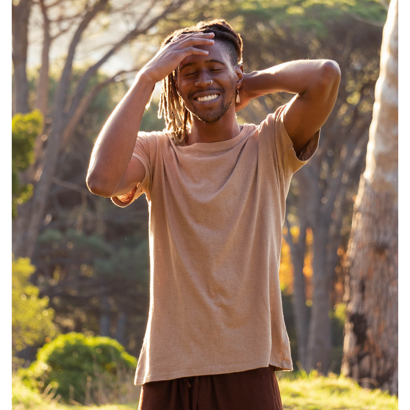 Hemp Roaring Round Neck Tees - Built for durability - Brown