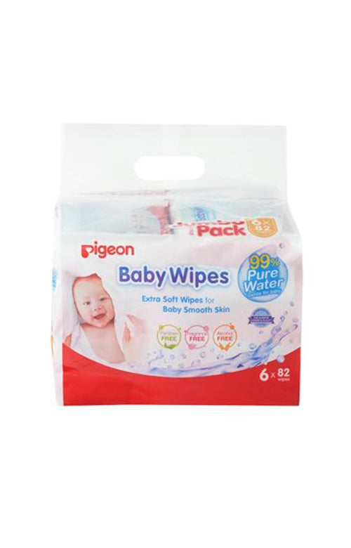Pigeon Baby Wipes 100% Water 6 in 1 Refill 80