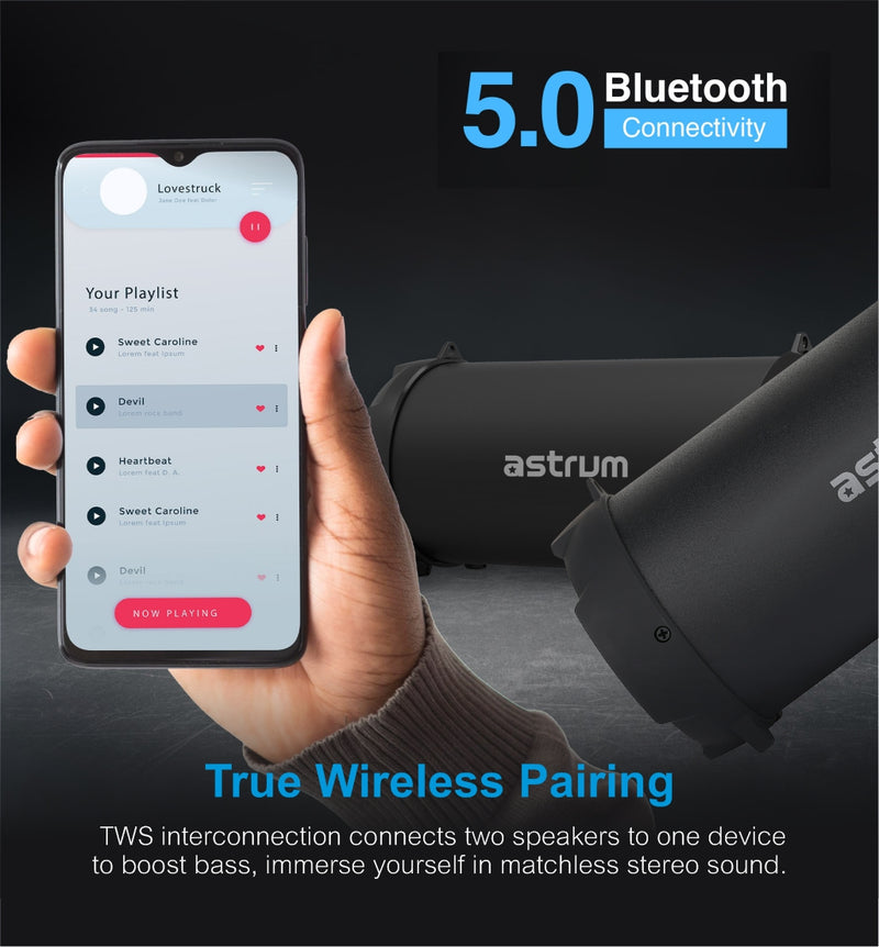 ST330 TWS True Wireless Round Barrel Speaker