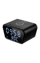 Volkano Awake series Alarm Clock with Wireless Charging - Black