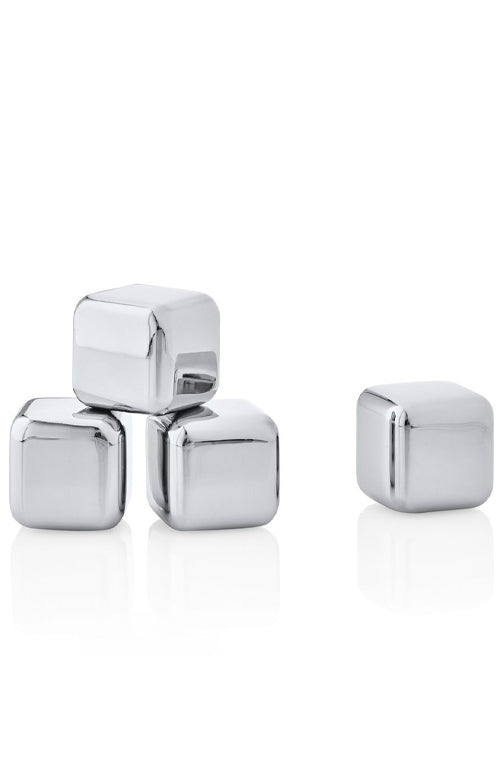 Blomus Set 4 Ice Cubes Polished Stainless Steel