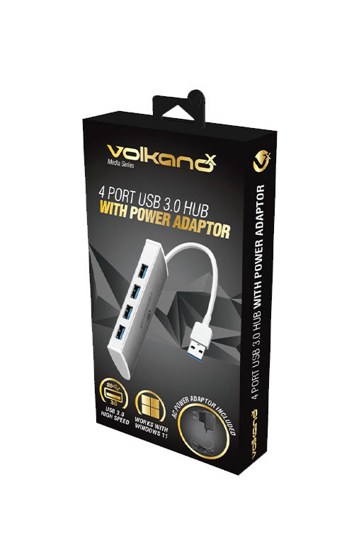 VolkanoX Media series 4 port USB hub with power adaptor