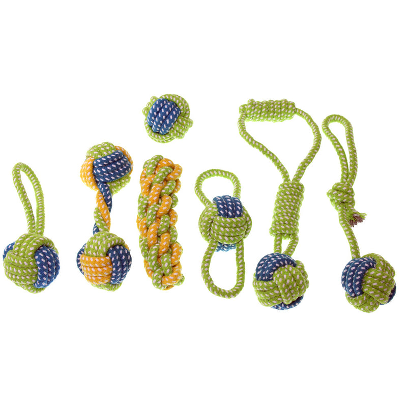 7Pcs Pet Dog Chewing Rope Toy Set