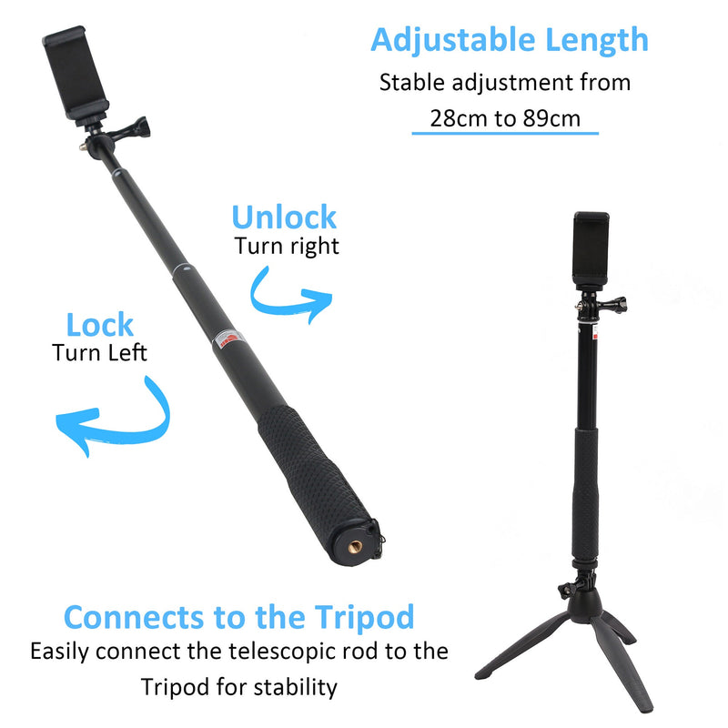 Selfie Tripod Stick Set For Mobile Phones And GoPro