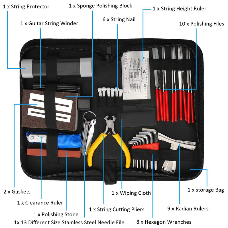 Guitar Repair Tool Set 45PCs Guitar Care Kit