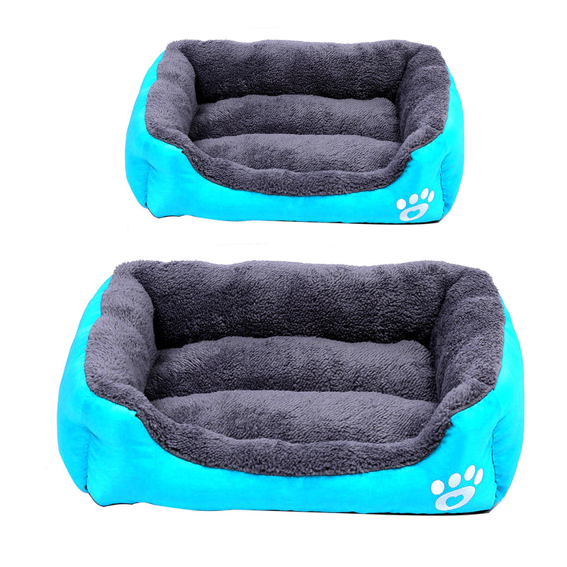 2Pcs Pet Plush Cushion Bed Set