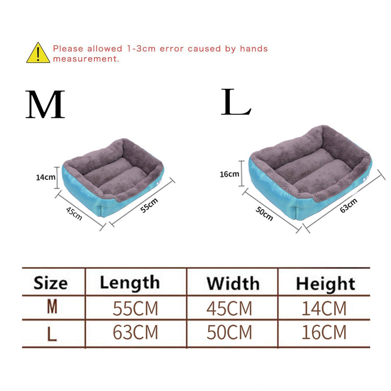 2Pcs Pet Plush Cushion Bed Set