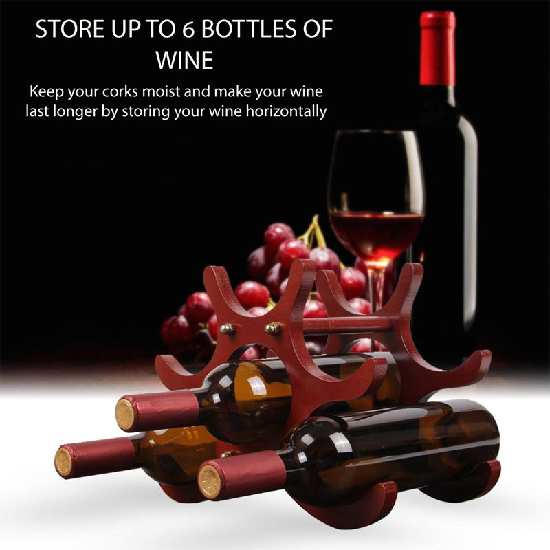 Wooden Wine Rack 6 Bottle Wine Holder