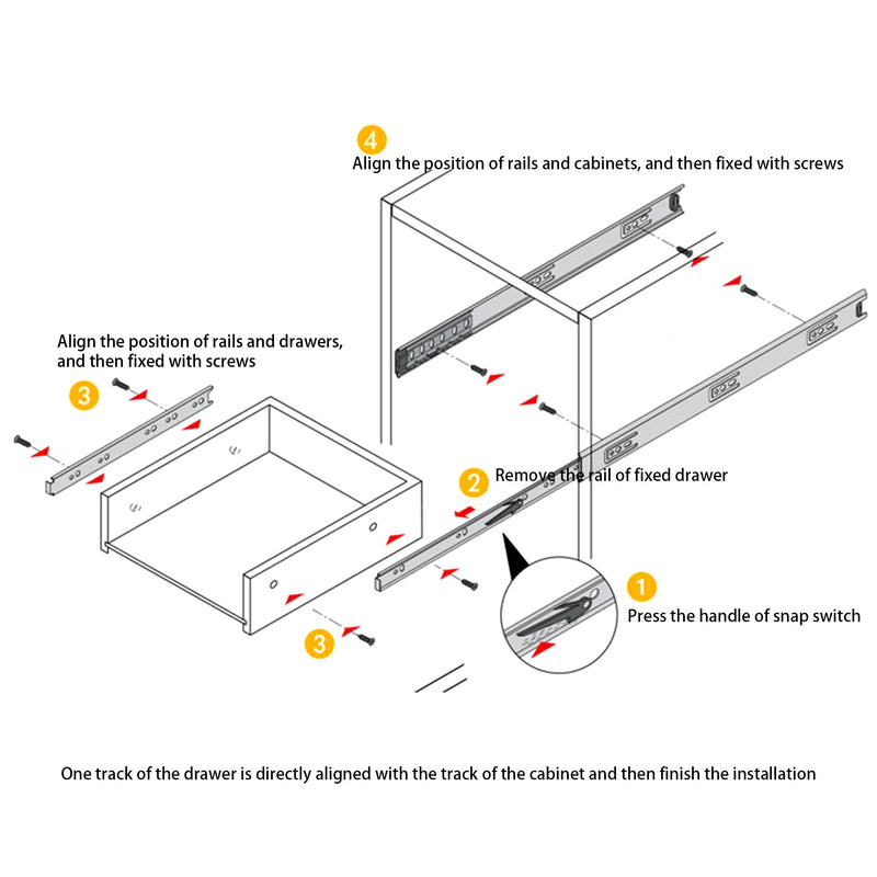 Three Section Soft Close Drawer Slides