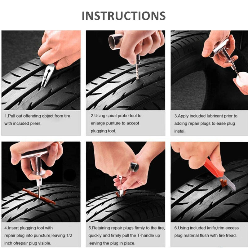100PCs Tyre Repair Puncture Fix Kit
