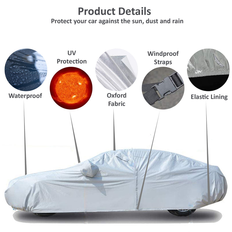 Silver Weatherproof Car Cover - Hatchback