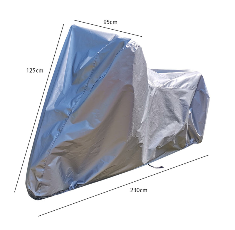 Silver Weatherproof Motorcycle Bike Cover