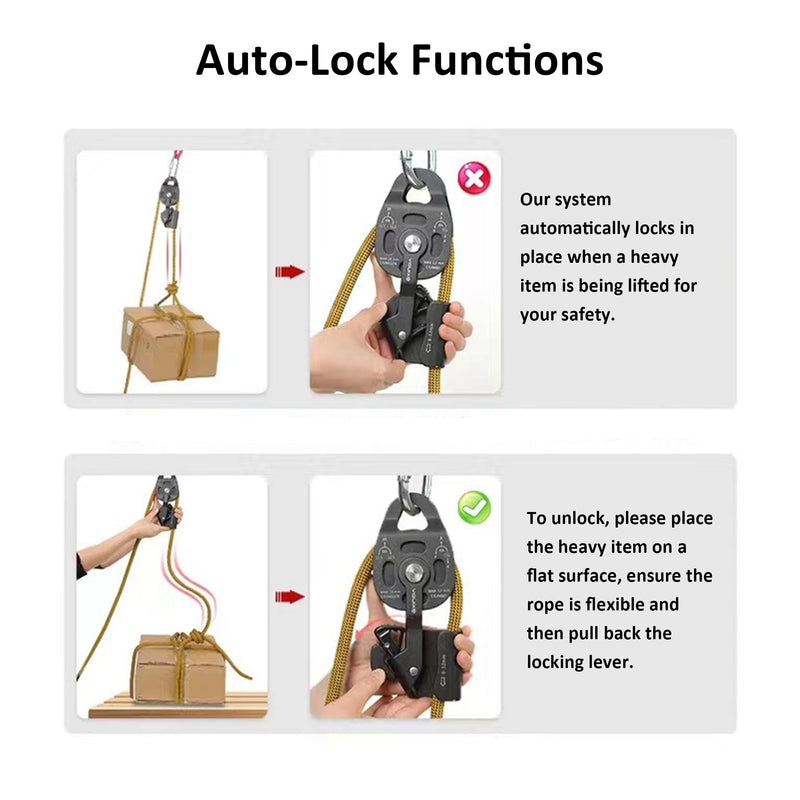 Auto-Lock Aluminum Cable Pulley Strap Kit