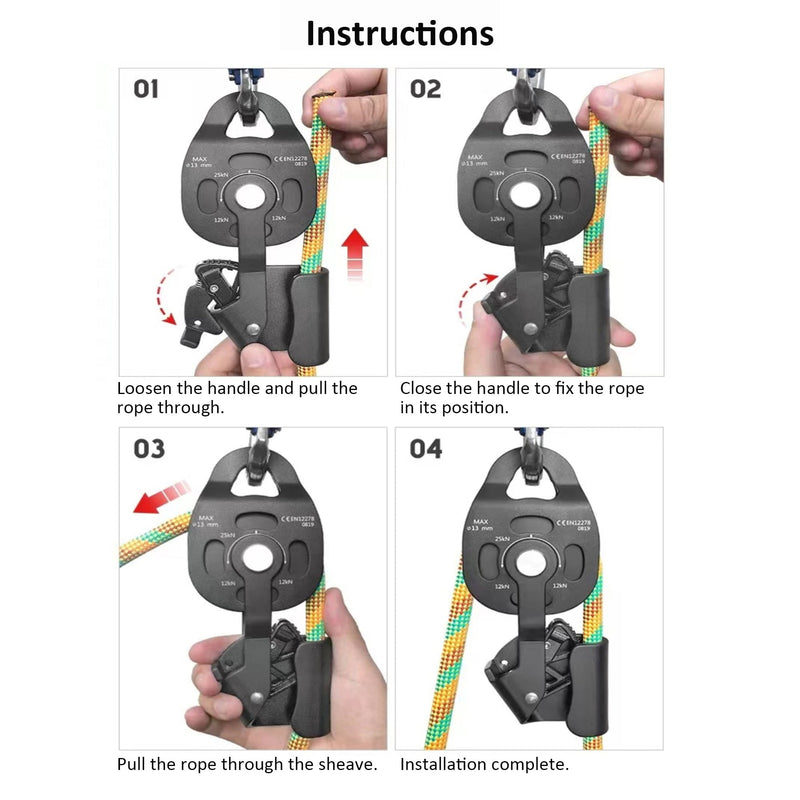 Auto-Lock Aluminum Cable Pulley Strap Kit