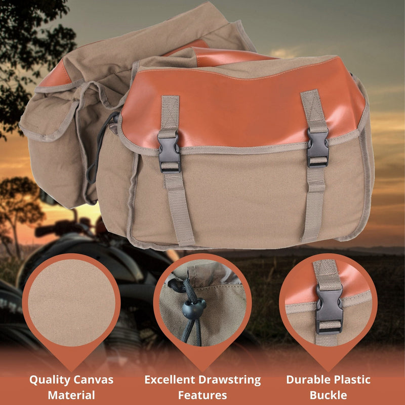 Canvas Saddle Pannier Bicycle Bike Bag