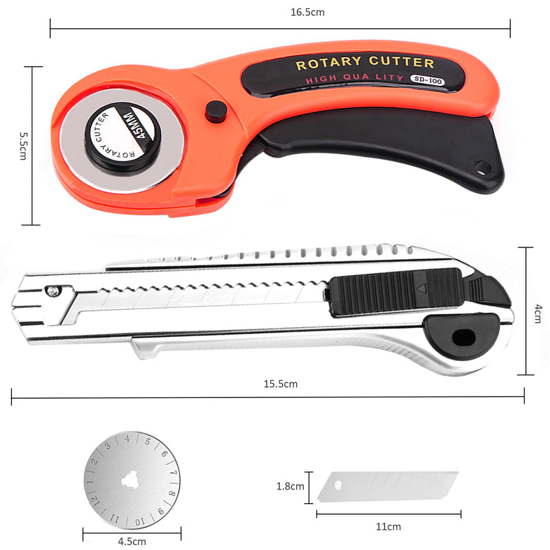 45mm Rotary Cutter & Utility Knife Set