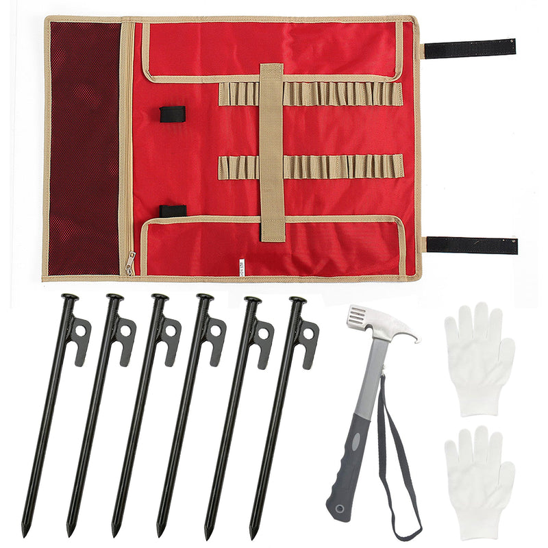 Tent Pegs & Camping Hammer Set