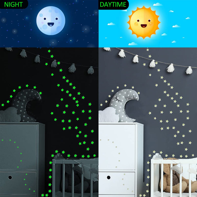 DIY Ceiling Wall Glow In The Dark Stickers - 6 Sheets