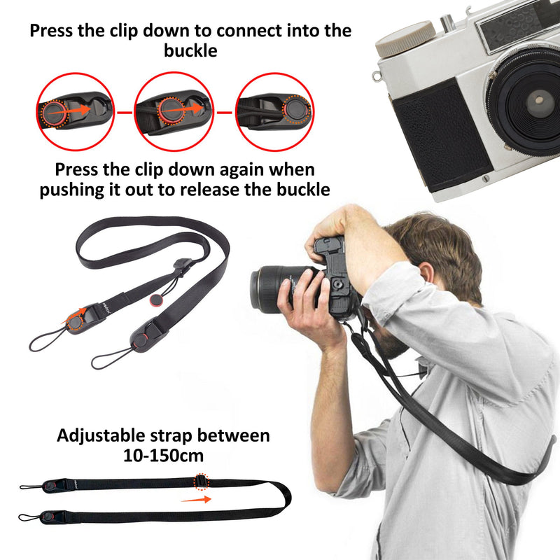 Quick Release Camera Shoulder & Wrist Strap Set