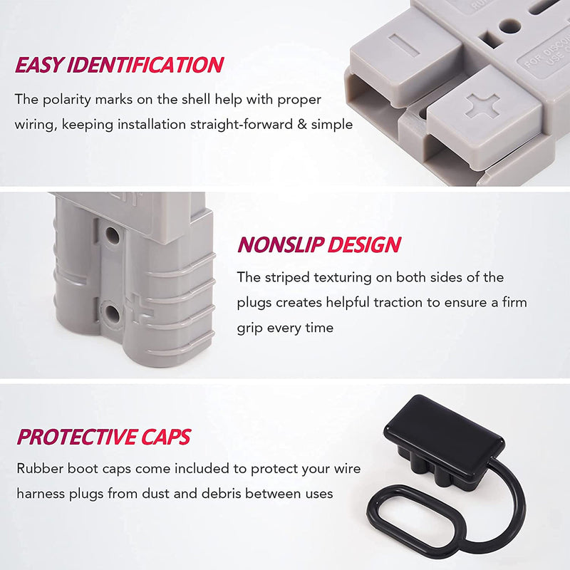 50A Auto Battery Quick Connect Wire Harness Plug Kit