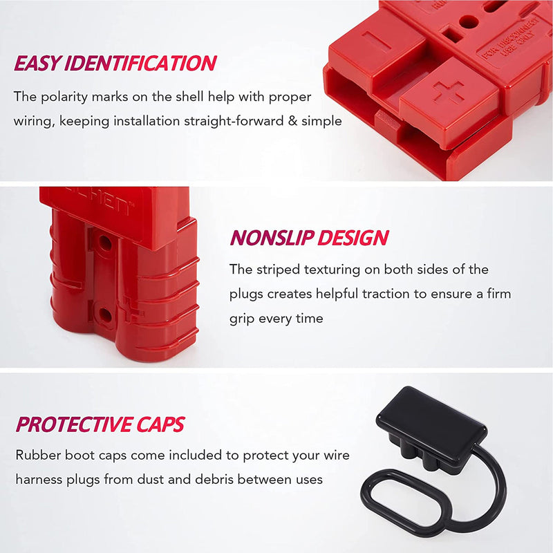 50A Auto Battery Quick Connect Wire Harness Plug Kit