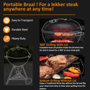 Kettle Charcoal Braai Grill With Lid Thermometer-47cm