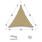 Triangular Sun Shade Sail Net Set - Beige - 3m